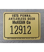 1975 Antlerless Deer 12912 McKean Co Cardboard Hunting License Pennsylvania - £20.29 GBP