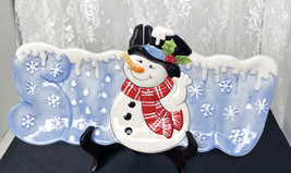 Fitz And Floyd Snack Therapy Decorative Platter Snowman Holiday Plate 6.... - £13.33 GBP