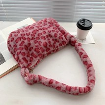 Women Winter Soft Plush Bag Red   Bag Female  Print Underarm Bag   Handbag Flowe - £87.23 GBP