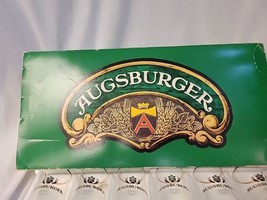 Vintage 5 AUGSBURGER Beer Rastal Glasses Pedestal Stem Tulip Bowl 7.5&quot; *... - £26.03 GBP
