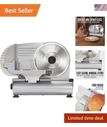 Adjustable Electric Meat Slicer with 9" Stainless Steel Blade & Suction Feet - $227.99