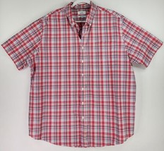 Croft &amp; Barrow Shirt Mens XXL Red White Plaid Classic Core Casual Preppy... - $23.75