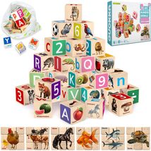 Quokka Montessori Wooden Blocks for Toddlers 1-3 - Realistic ABC Learnin... - £22.54 GBP+