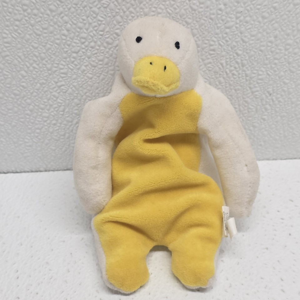 Vintage Daphne Duck 7&quot; White Yellow Plush Beanmates by Little Touch 1997 - $26.64