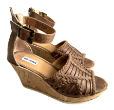 Not Rated Brown 3.5&quot; Wedges Heels Platform Cork Sandals Shoes Size 8.5 M Women - £17.58 GBP