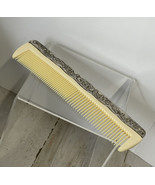 VINTAGE 6” Plastic Metal Trimmed Hair Comb - $8.56