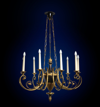 Empire Antique Chandelier Gilt Bronze and Oxidized 9 light early 20th ce... - $2,850.00