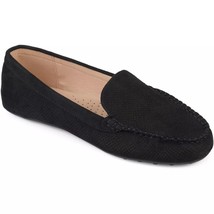 Journee Collection Women Slip On Loafers Halsey Size US 7.5M Black Faux Suede - £21.31 GBP
