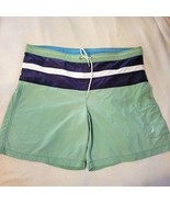 Nautica Swim Trunks Mens XL Green Multicolor Mesh Lined - $10.95