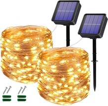 Solar Fairy Lights Outdoor 2 Pack Total 240LED Solar Lights Outdoor Waterproof 2 - £23.93 GBP