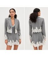 2025 NEW AUTHENTIC LoveShackFancy Grey Icarus Cropped Lace-Trimmed Blaze... - €246,41 EUR