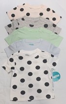Baby Infant Boy Girl Shirts ~ Set Of 5 - Size 6 Mos Polka Dots MSRP $24 - $19.99