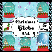 Christmas Globe Vol. 5-Digital Clipart-Gift Tag-Snow-T Shirt-Scrapbook-J... - $1.25