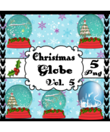 Christmas Globe Vol. 5-Digital Clipart-Gift Tag-Snow-T Shirt-Scrapbook-J... - £0.98 GBP