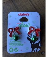 Claire&#39;s Christmas Bow w/ dangling Bell Earrings NWT Very Pretty! - £2.77 GBP