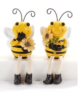 Bumblebee Bee Shelf Sitters Set 2 Dangly Rope Legs Yellow Black Resin 5.... - €31,12 EUR