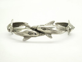 Vintage Taxco Leaping Dolphin Cuff Bracelet Sterling Silver - £149.47 GBP