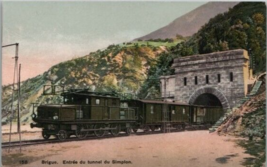 Postcard Brique du Simplon Tunnel Railroad Electric Switzerland - $4.79