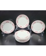 8 Shenango Chardon Rose Red Salad Plates Set Restaurant Diner Ware Flora... - £63.27 GBP