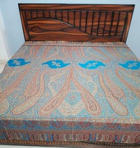 Woolen bedcover bedsheet boho bedspread Jamawar cashmere Bedding throw b... - £89.12 GBP