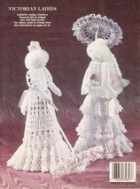 16 Vtg Victorian Ladies Cradle Bowl Bridal Baskets Parasol Dish Crochet Pattern - £11.00 GBP