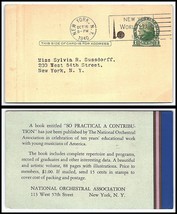 1940 NEW YORK Postal Card - National Orchestral Ass&#39;n, NYC to NYC X16 - $2.96