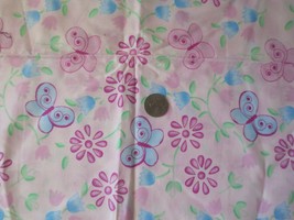 JoAnn Fabric Pink Butterflies 2 pieces 18&quot; each total 1 yard 44&quot; wide cotton - £7.86 GBP