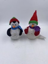 Lot of 2 Light Up Christmas Color Changing Penguin and Snow Man w/ Snow Flake - £8.33 GBP