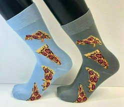 2 PAIRS Foozys Men&#39;s Socks PIZZA, One Gray One Blue Pair, NEW Free Shipping - £7.16 GBP