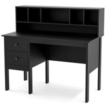 48 Inch Computer Desk with Drawers Power Outlets-Black - Color: Black - $4,410.96 MXN