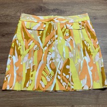 J.Crew Bright Summer Mini Skirt Womens Size 2 Yellow Orange Stretch - £14.99 GBP