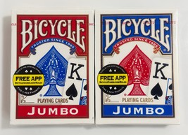 Bicycle Jumbo/Standard Playing Cards Poker 1 Red &amp; 1 Blue 2013 NEW Sealed - $259.97 MXN