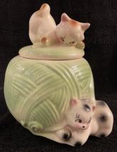 American Bisque Cookie Jar Kittens And Yarn - No Cracks Or Crazing - Usa - £61.10 GBP