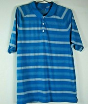 Oakley Men&#39;s Polo Shirt Blue white Stripe Size XL Regular Fit Short sleeve - $19.13