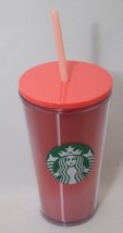 Starbucks Cold Cup w Straw Pink Red Color Changing Tumbler 16oz Grande R... - $19.77