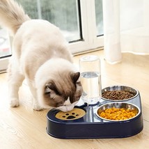500ML Pet Cat Bowl Dog Feeder Cat Food Bowl With Water Bottle Automatic Drinking - £30.94 GBP+