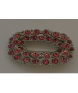Jewelry-SKU#15/Brooch Art Deco Metal Brooch Pin With Pink Stones - €17,22 EUR