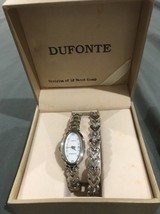DUFONTE BY LUCIEN PICCARD LADIES WATCH MATCHING BRACELET SET BOX INCLUDE... - $39.94