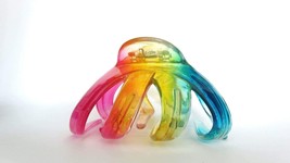 Large clear rainbow transparent octopus hair claw clip for thick hair - £9.55 GBP