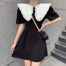 Turn-down Collar Dresses Womens Puff Sleeve Summer Trendy 2021 French Style Old- - £42.41 GBP
