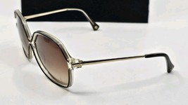 Coach Odessa Dominique S824 Clear Sunglasses 58 13 130 Gold Arms Acetate... - $22.76