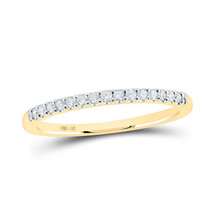 14kt Yellow Gold Womens Round Diamond Single Row Band Ring 1/6 Cttw - £266.21 GBP