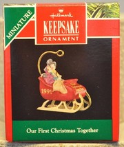 Hallmark - Our First Christmas Together - In Sled - Miniature Ornament - £6.81 GBP