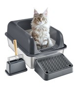 VEVOR 6 in Deep Cat Litter Box Odor-Free Litter Box with Filtering Foot ... - $117.49
