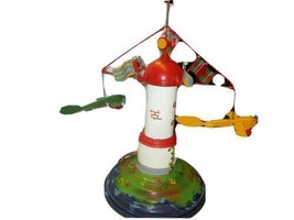 Tucher Walther Tin Wind Up Musical Spinning Tower with Air Planes - £209.00 GBP