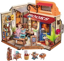 Robotime Rolife Corner Bookstore DIY Miniature House Kit Build Mini House Buildi - £65.26 GBP