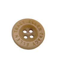 Ellen Tracy .70&quot;  Brandy Tan Color Plastic 4 hole Replacement Button - $4.95