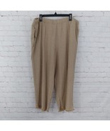 Susan Graver Pants Womens XL Beige Linen Fringe High Rise Pull On Croppe... - £19.70 GBP