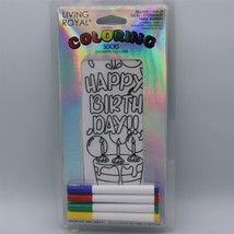 Happy Birthday!! Kid&#39;s Coloring Socks Unisex One Size - £8.92 GBP