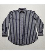 ETRO Shirt Mens 44 Blue Striped Casual Button Up Long Sleeve Made In Italy - $817.94 MXN